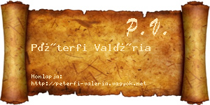 Péterfi Valéria névjegykártya